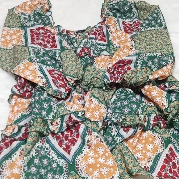 𝅺Bohemian Printed Mini Dress Medium - Picture 12 of 12